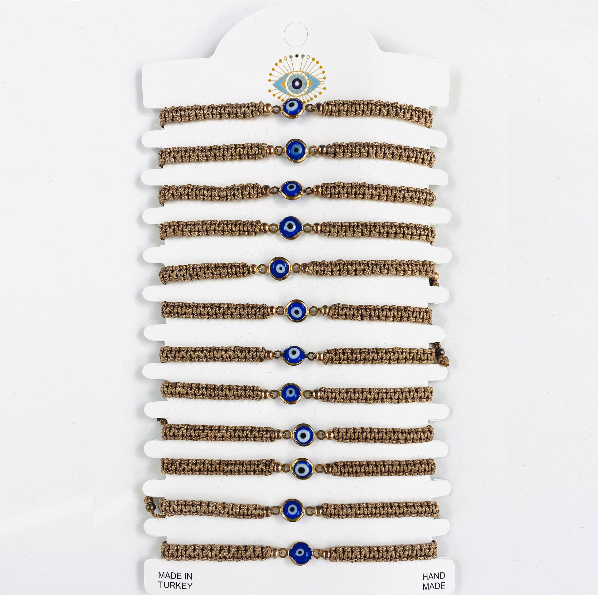 Navy Stone Copper Plated Evileye Rope Bracelet Set