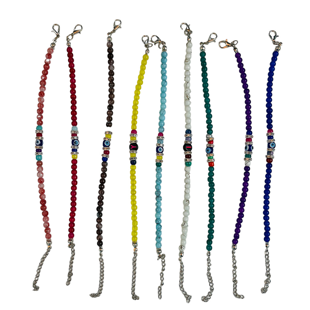 Crystal Chain Evil Eye Beaded Bracelet
