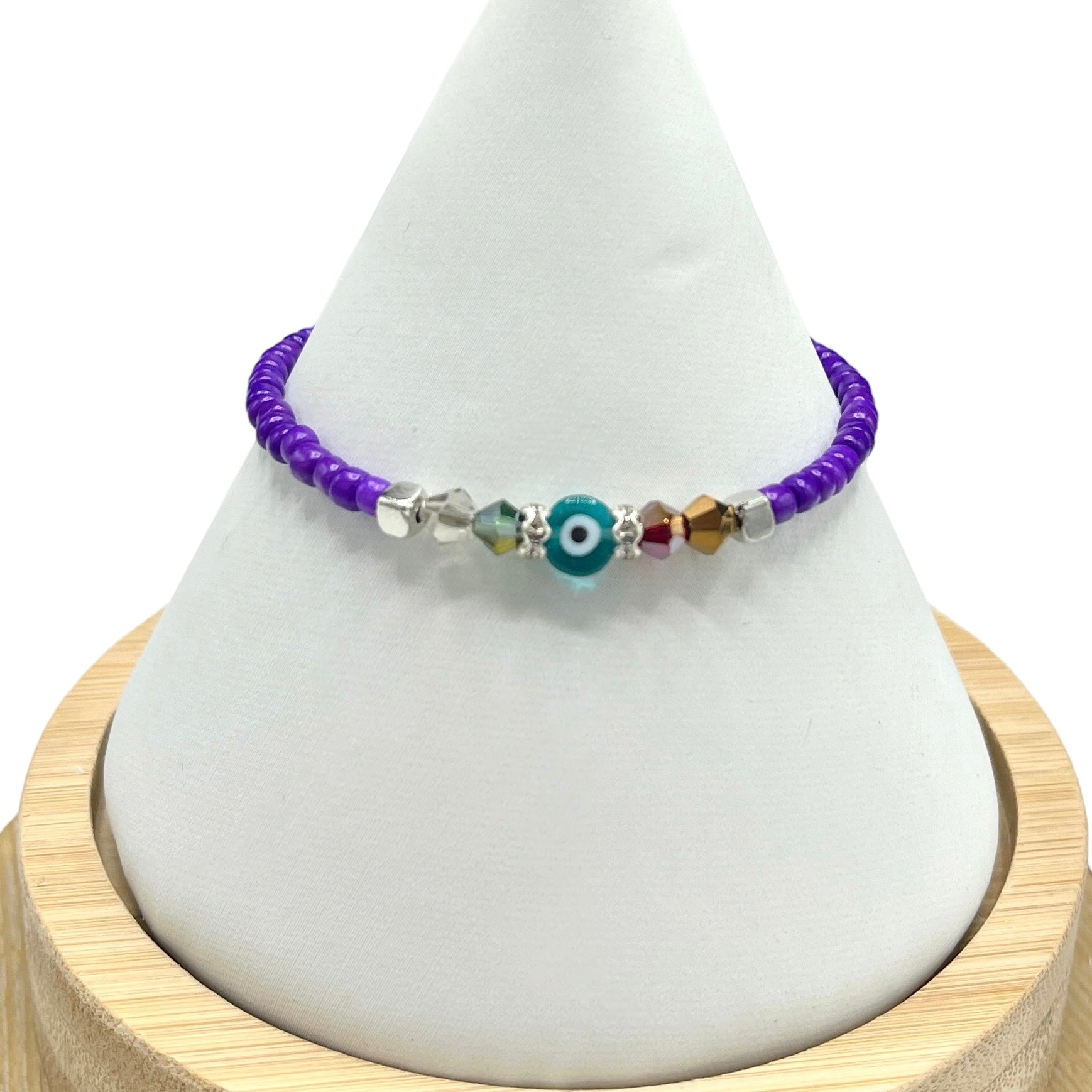 Crystal Chain Evil Eye Beaded Bracelet