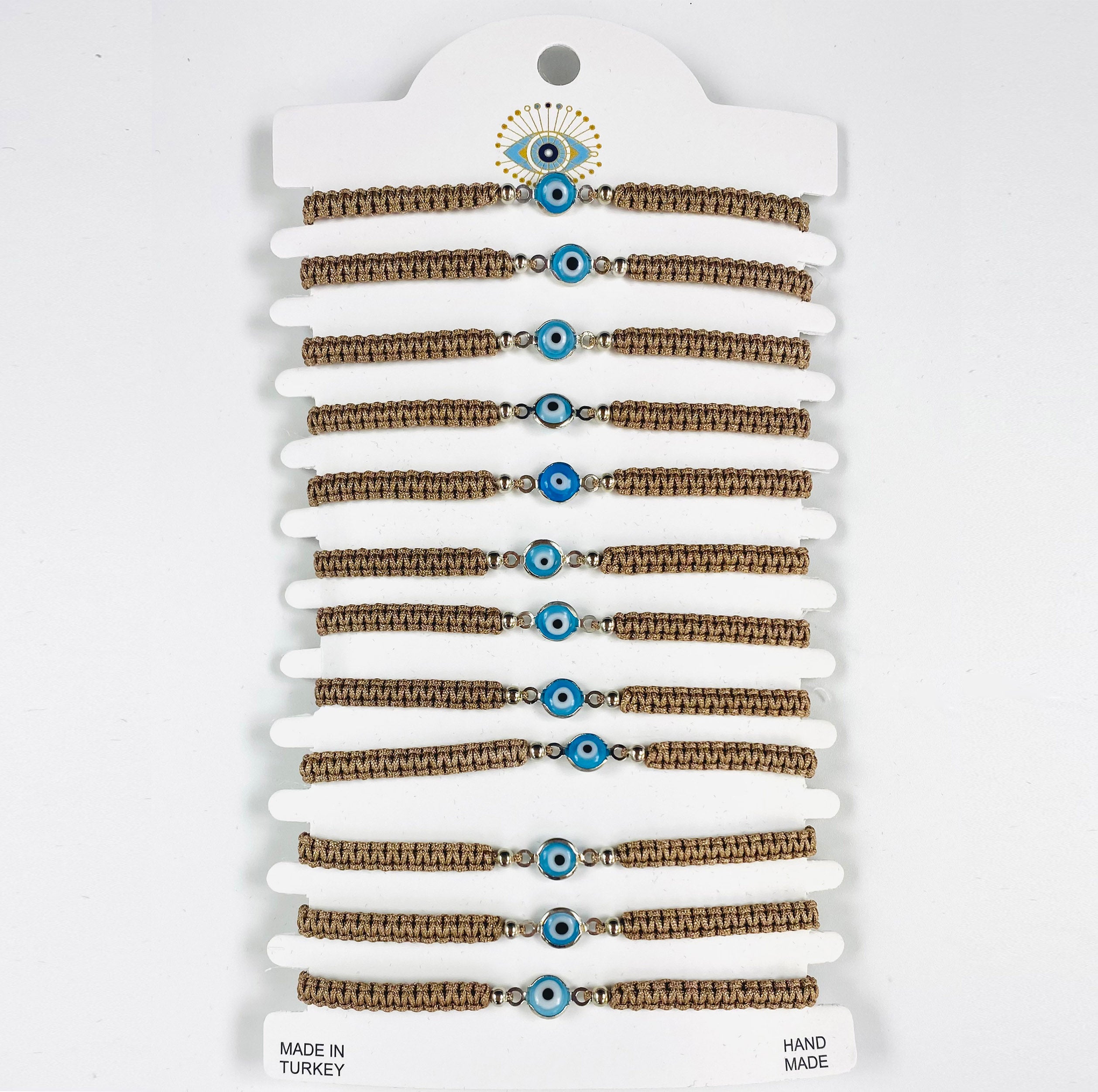 Blue Stone Silver Plated Evileye Rope Bracelet Set