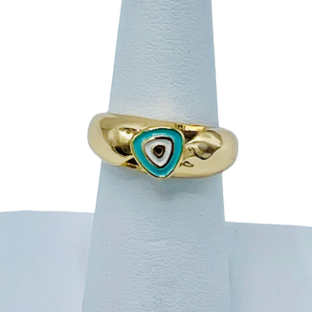 Golden Plated Stainless Steel Evileye Ring 