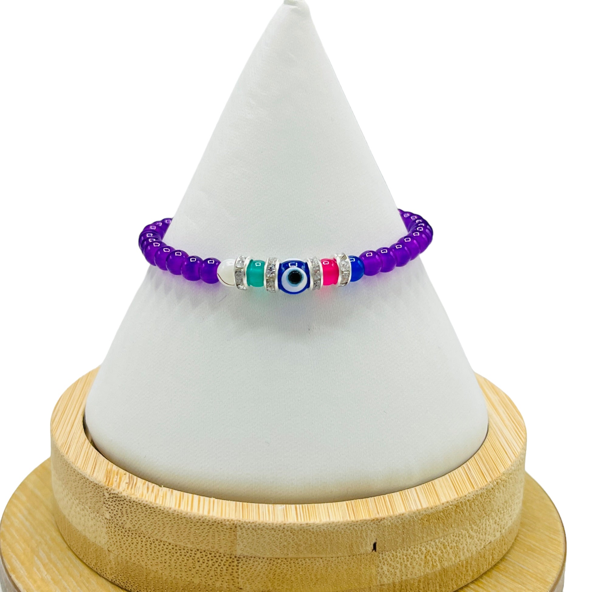 Crystal Chain Evil Eye Beaded Bracelet - 12 Piece Set