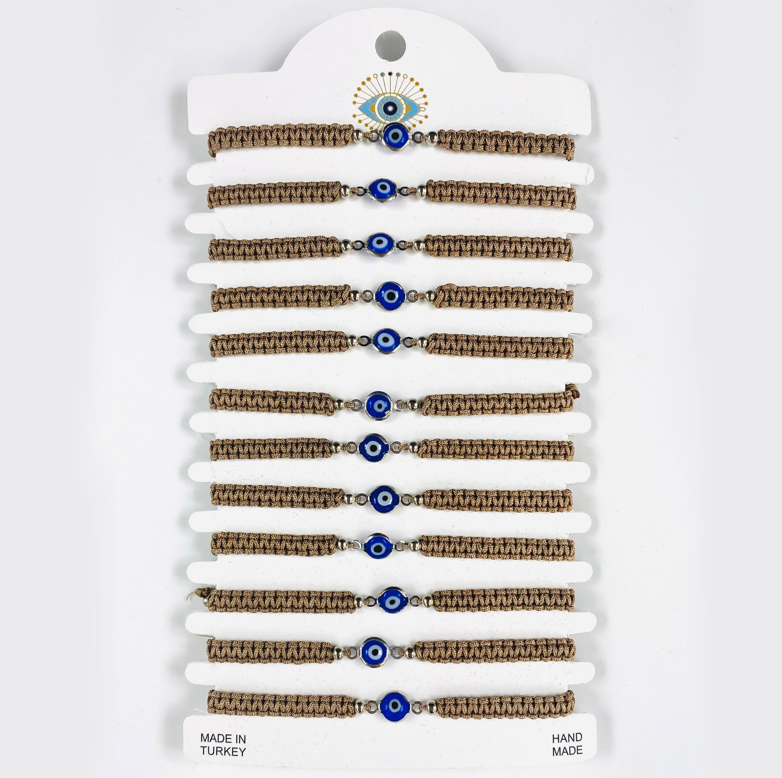 Navy Stone Silver Plated Evileye Rope Bracelet Set