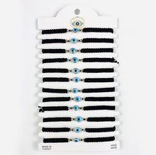 Load image into Gallery viewer, White Stone Silver Plated Evileye Rope Bracelet Set
