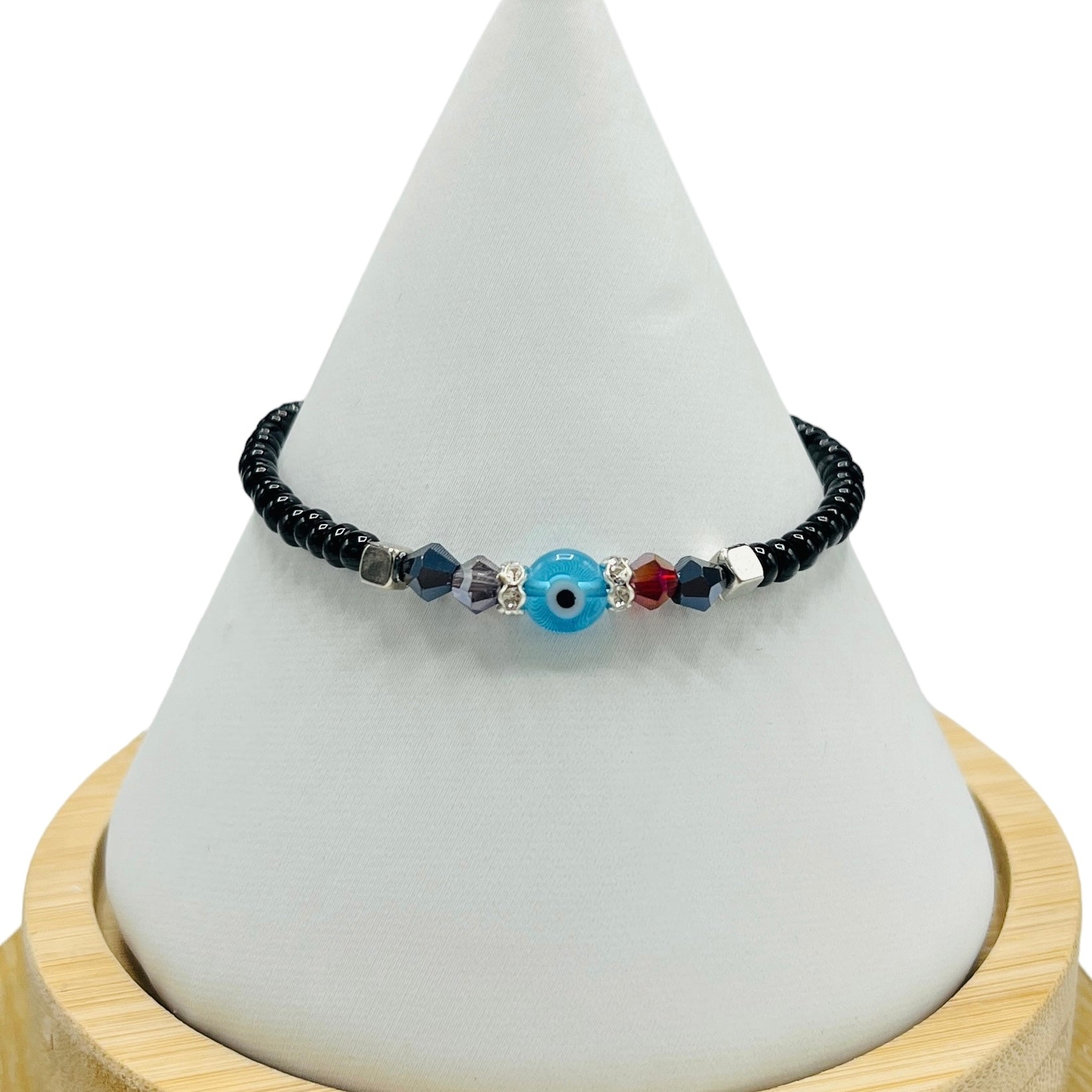 Crystal Chain Evil Eye Beaded Bracelet