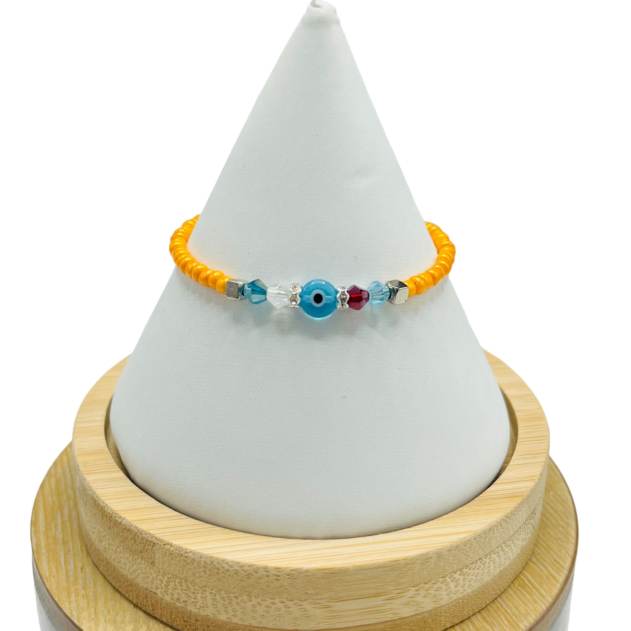 Crystal Chain Evil Eye Beaded Bracelet