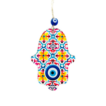 Load image into Gallery viewer, Evileye Modern Authentic Fusion Glass Hamsa Wall Décor
