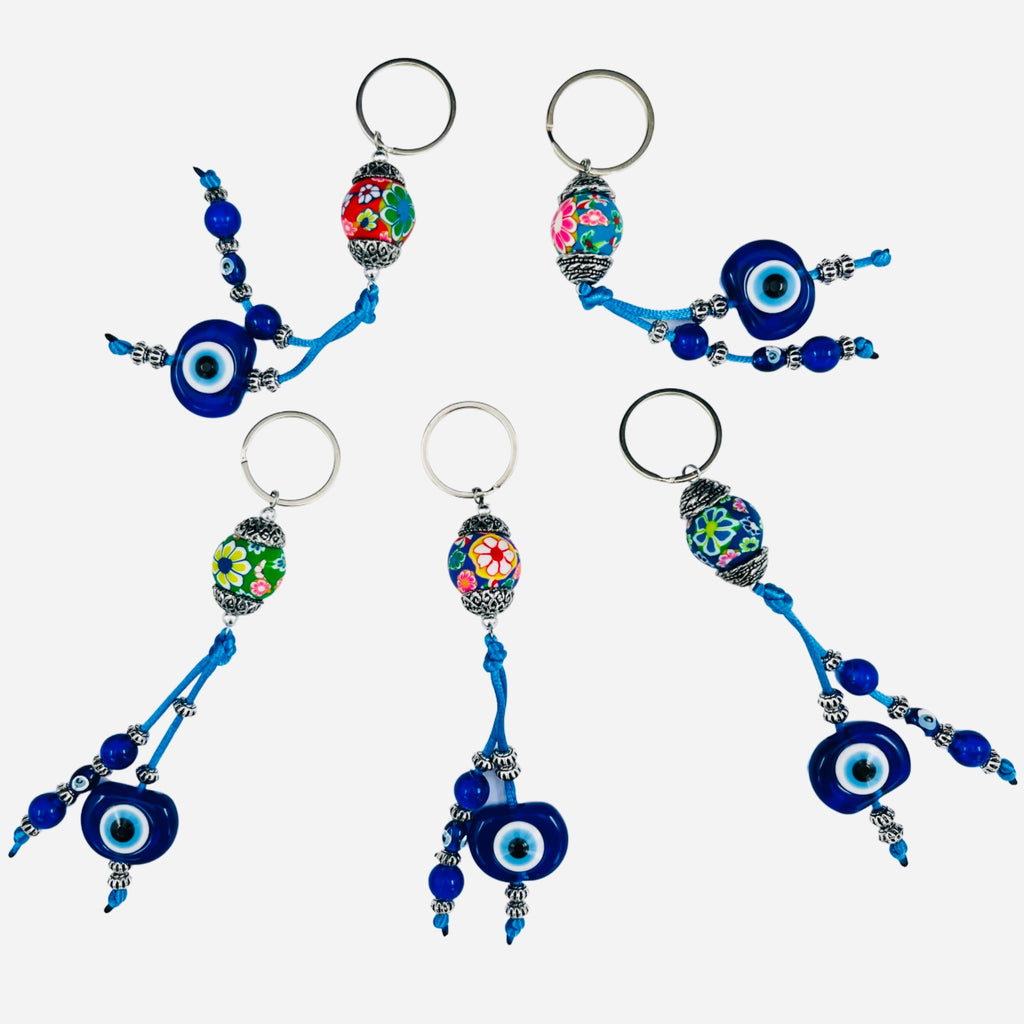 Patterned Evileye Keychain - Handmade in Turkey