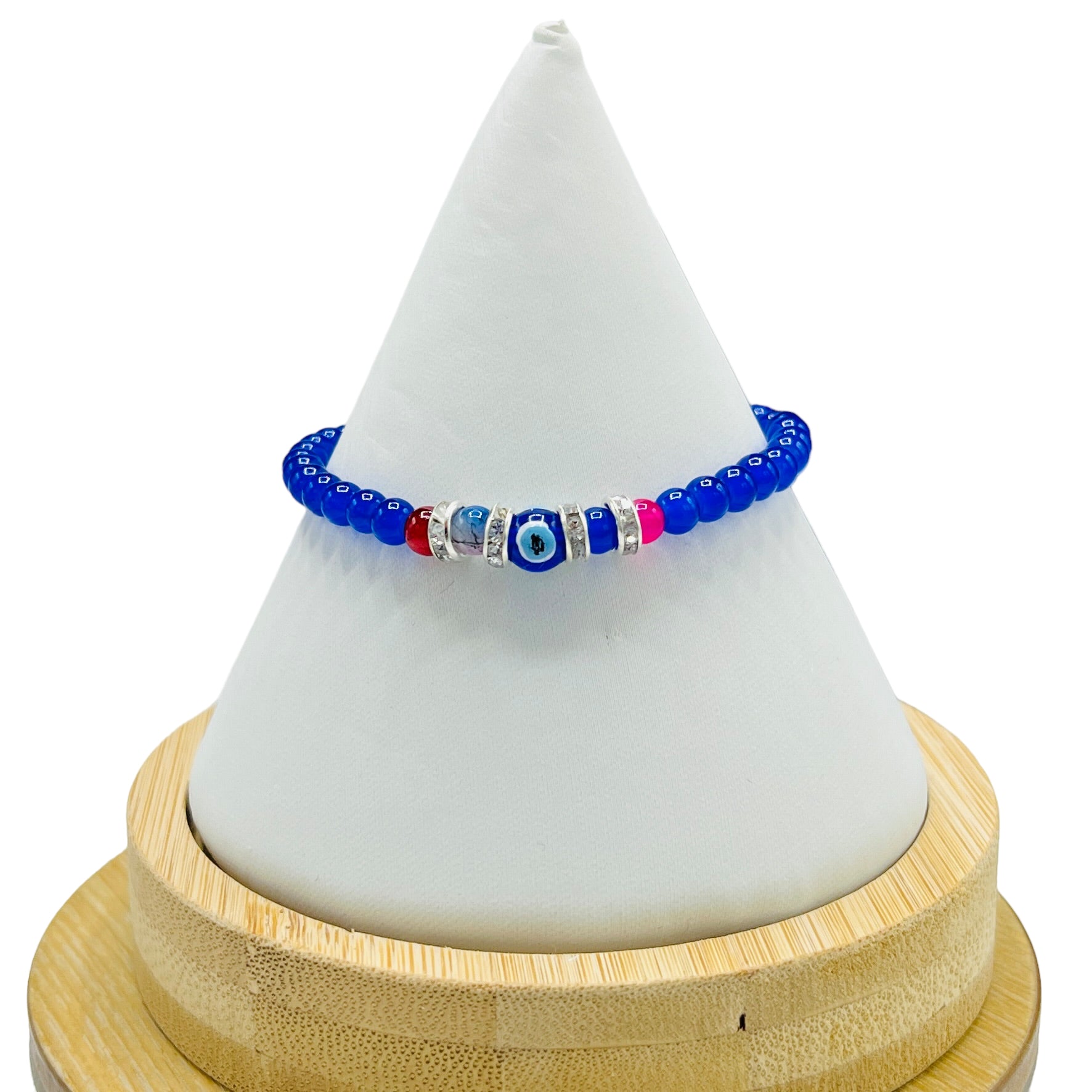 Crystal Chain Evil Eye Beaded Bracelet - 12 Piece Set