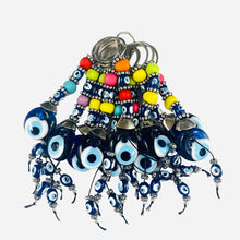 Load image into Gallery viewer, Evil Eye Keychain with Colorful Beads: Handmade Protection 
