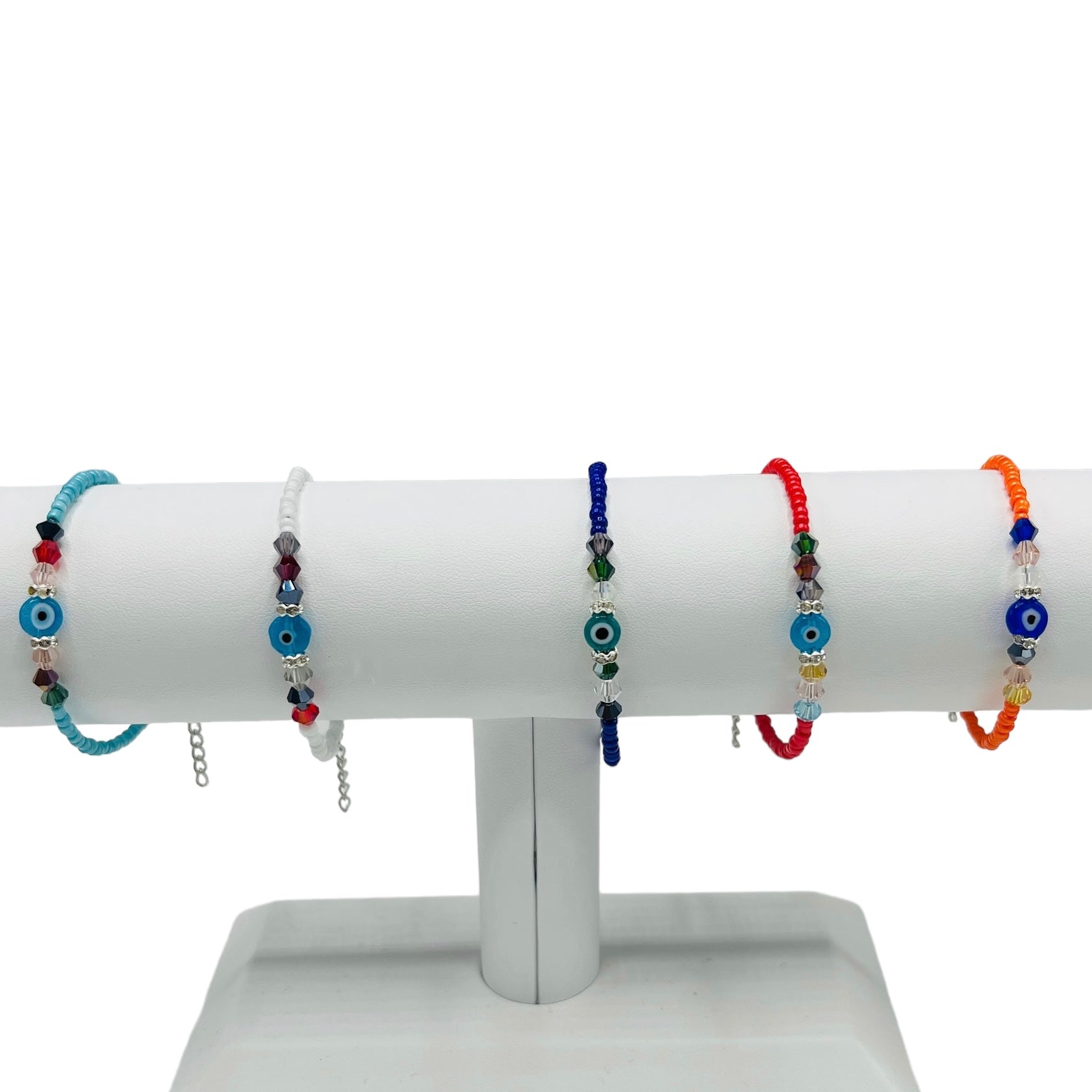 Crystal Chain Evil Eye Beaded Bracelet