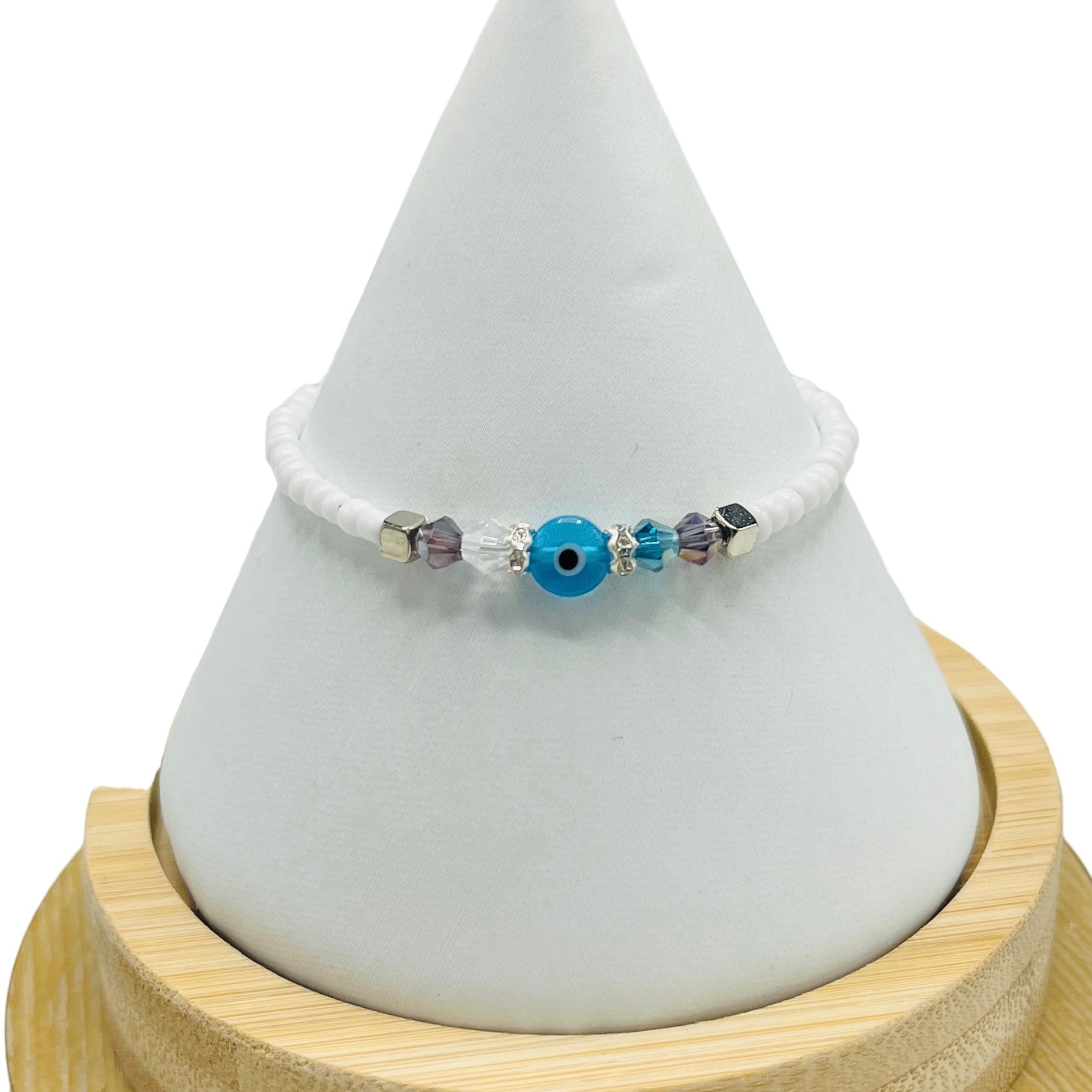 Crystal Chain Evil Eye Beaded Bracelet