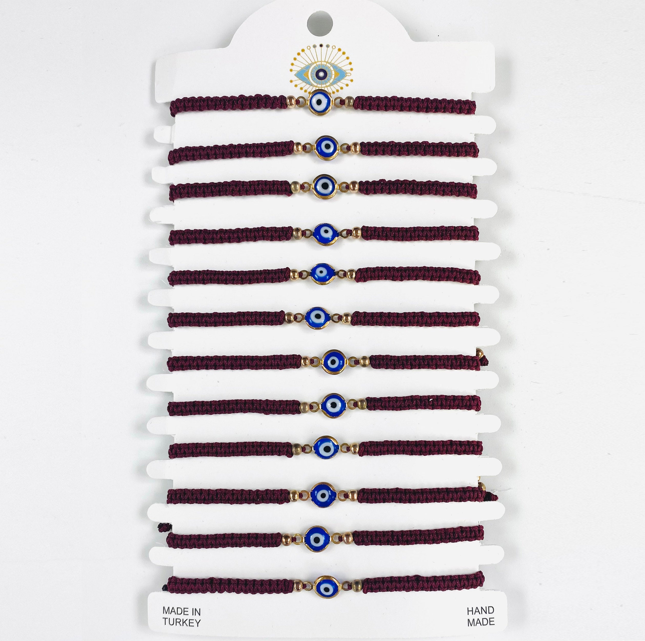 Navy Stone Copper Plated Evileye Rope Bracelet Set