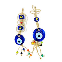 Load image into Gallery viewer, Evileye Wall Decor With Wood Bead Design
