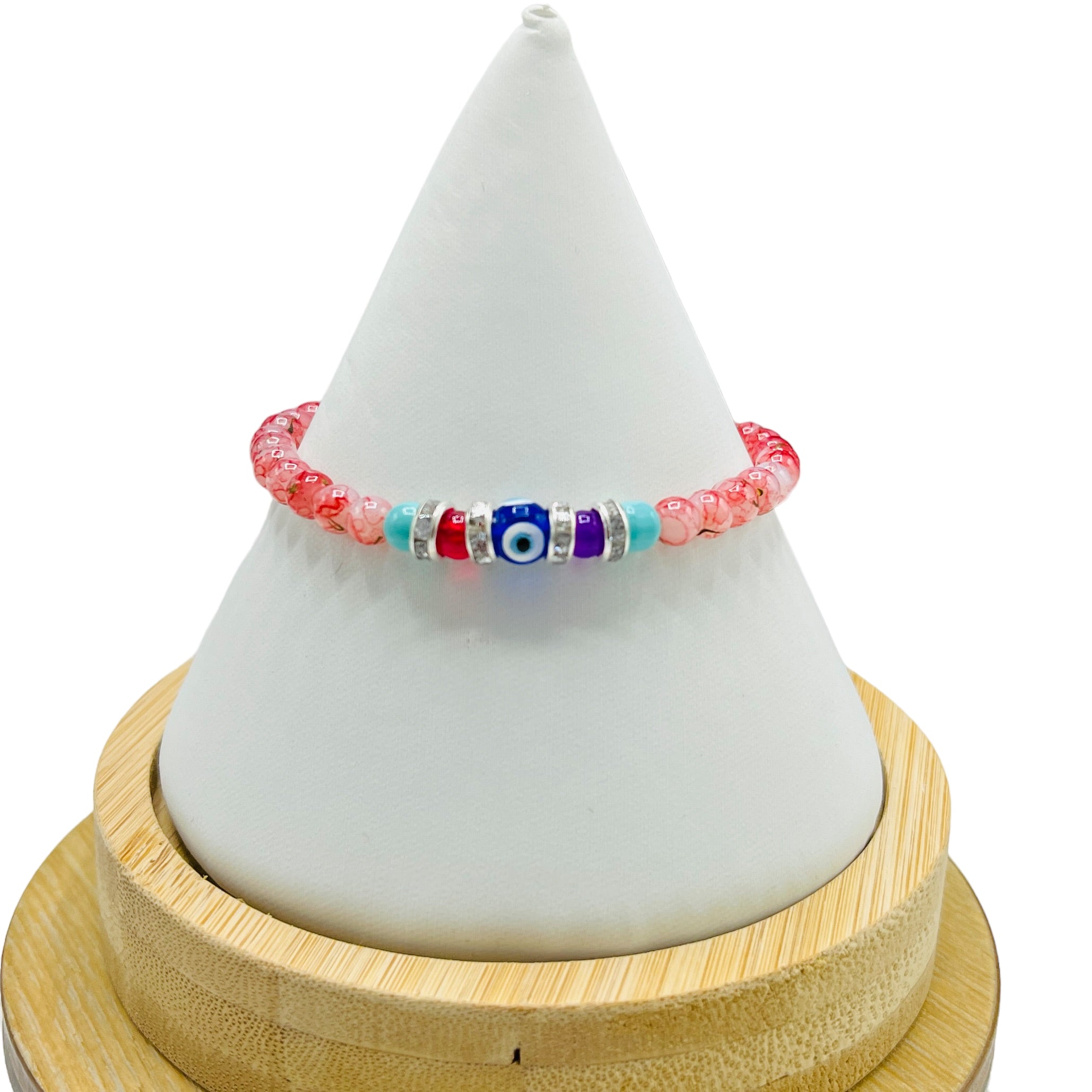 Crystal Chain Evil Eye Beaded Bracelet - 12 Piece Set