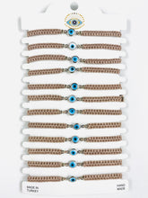 Load image into Gallery viewer, White Stone Silver Plated Evileye Rope Bracelet Set

