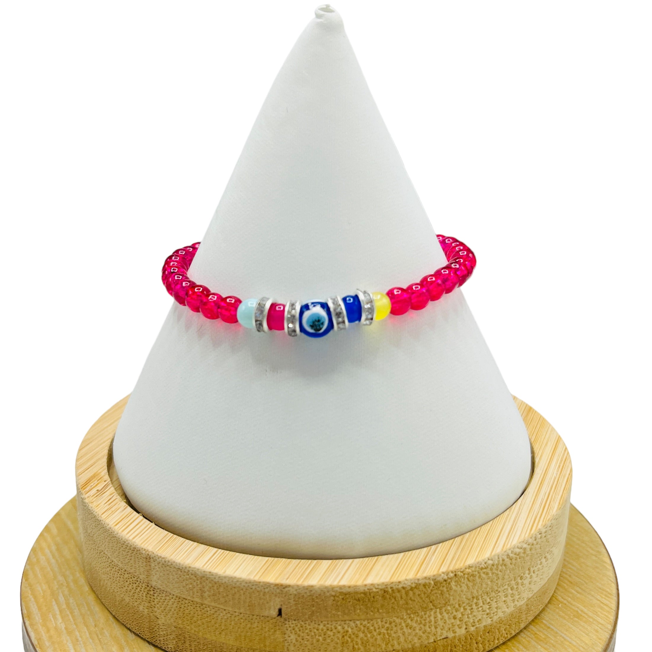 Crystal Chain Evil Eye Beaded Bracelet - 12 Piece Set