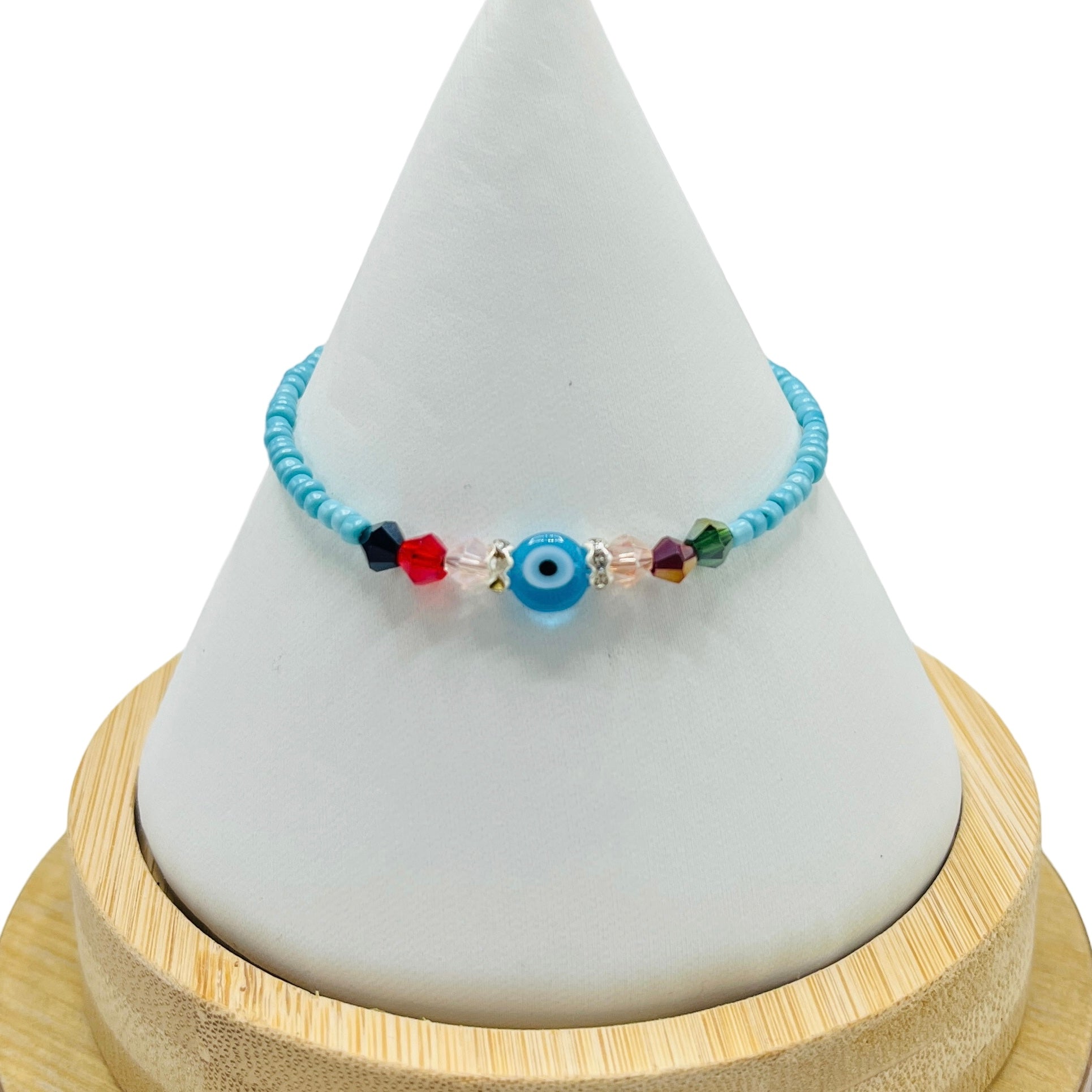 Crystal Chain Evil Eye Beaded Bracelet