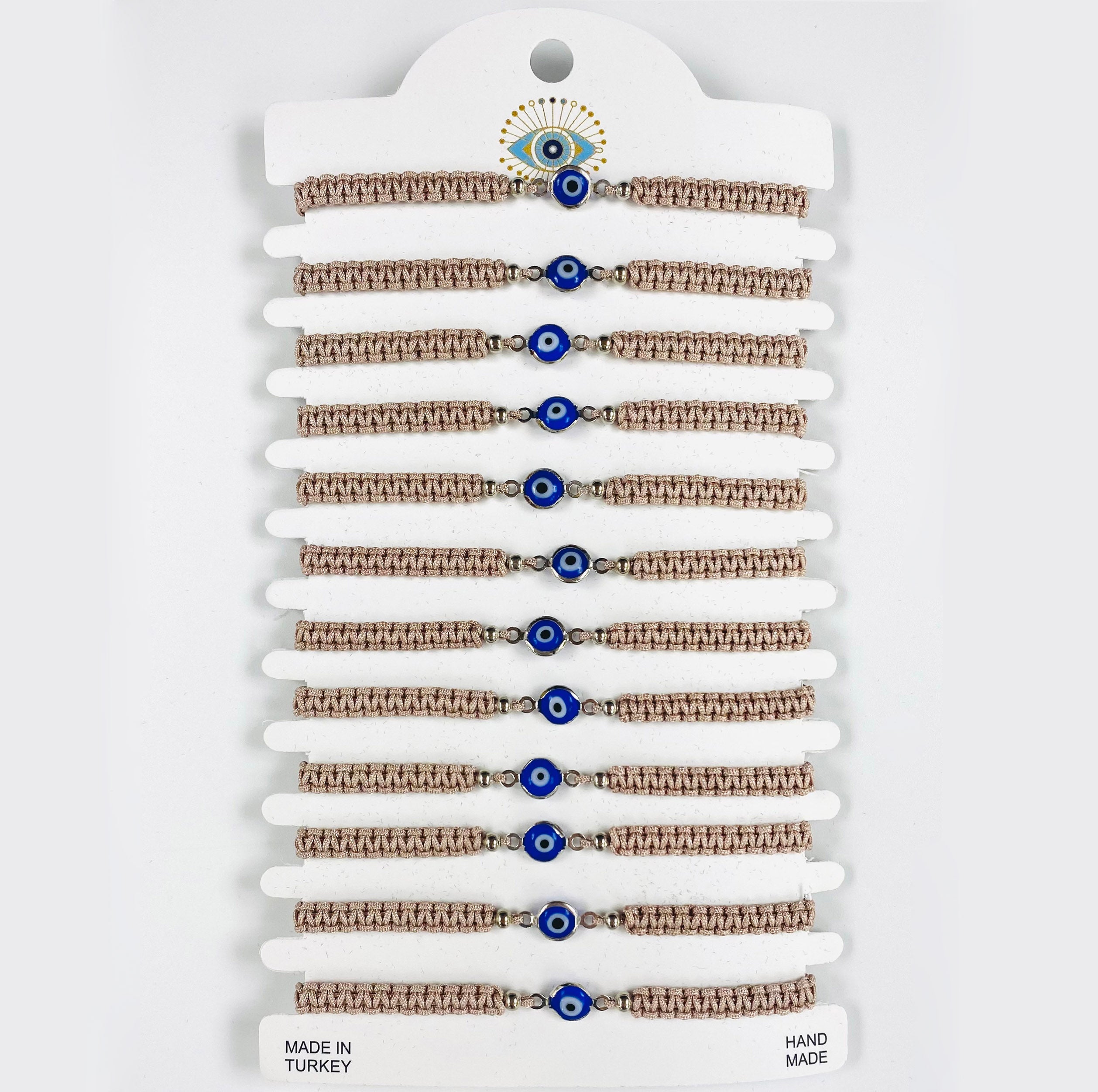 Navy Stone Silver Plated Evileye Rope Bracelet Set