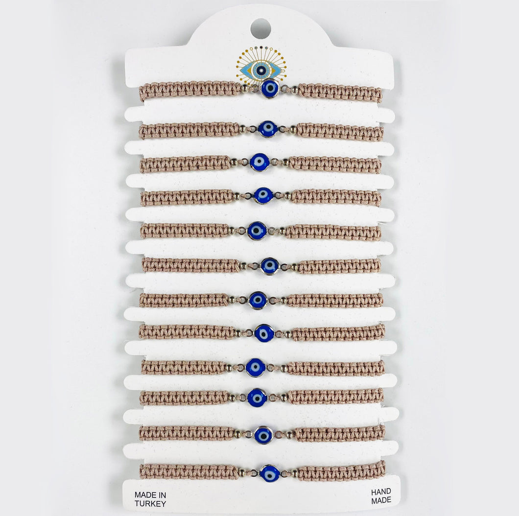 Navy Stone Silver Plated Evileye Rope Bracelet Set