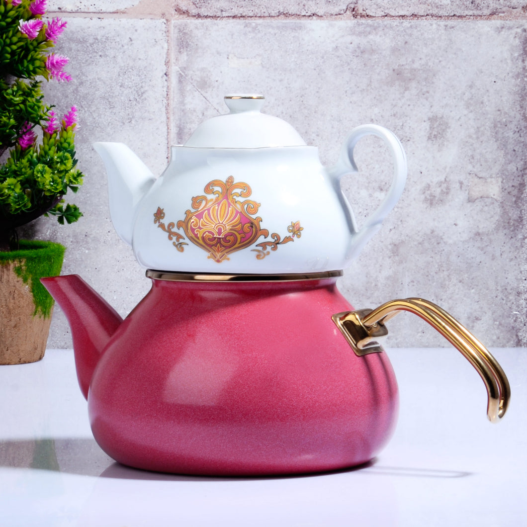 ENAMEL & PORCELAIN TEA POT – Pink